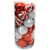 Игрушки для ёлки Christmas 35114 8 см/ Белый, красный