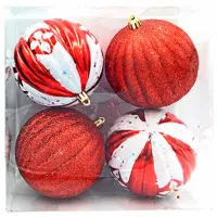 Jucării pentru brad Christmas 35372 10 cm/ White, red