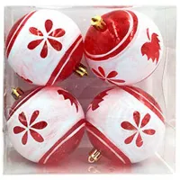 Jucării pentru brad Christmas 35415 8 cm/ White, red