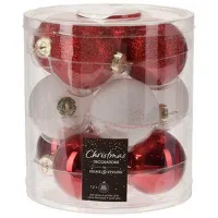 Jucării pentru brad Christmas 27352 6 cm/ White, red