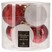 Игрушки для ёлки Christmas 27354 8 см/ Белый, красный