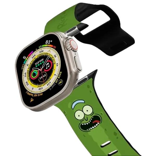 Ремень Apple Watch Impact Band Pickle Rick 42, 44, 45, 49 мм/ Черный Зелёный photo 1