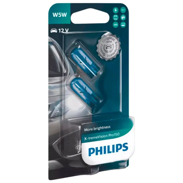 Автомобильная лампа Philips 12961XVPB2 Накал/ W5W/ W2.1x9.5d/ 5 Вт photo 1