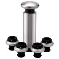 Вакуумная пробка Circle Joy Набор вакуумных пробок с помпой для вина Серебристый