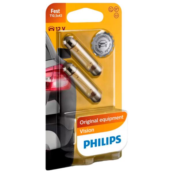 Lampă auto Philips 12866B2 Incandescentă/ C10W/ SV8.5/ 10 W/ 115 lm photo 1