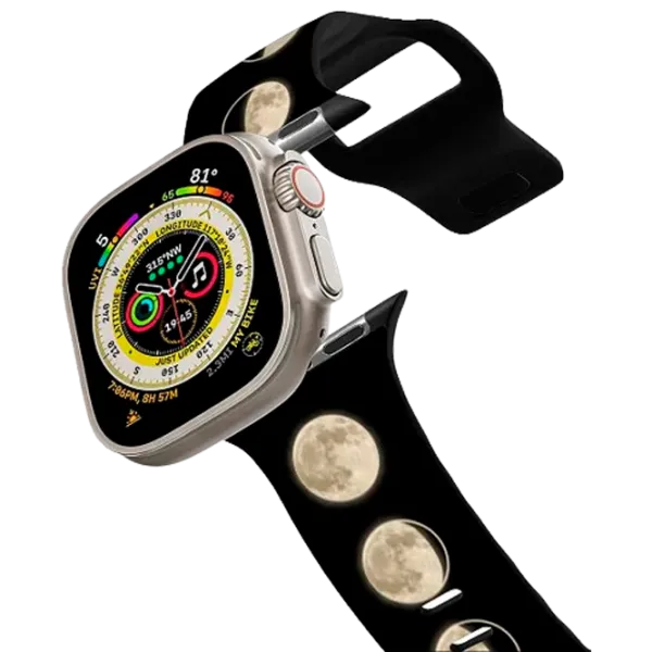 Ремень Apple Watch Ultra 2 Impact Band Moon Phases on Pellets/ 42, 44, 45, 49 мм/ Черный Белый photo 1