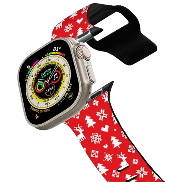 Ремень Apple Watch Ultra 2 Impact Band CHRISTMAS Pellets/ 42, 44, 45, 49 мм/ Красный Белый photo 1