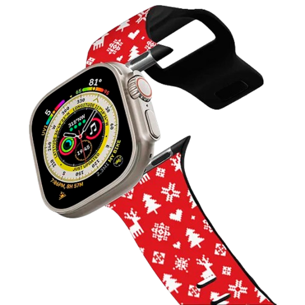Ремень Apple Watch Ultra 2 Impact Band CHRISTMAS Pellets/ 42, 44, 45, 49 мм/ Красный Белый photo 1