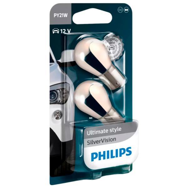 Lampă auto Philips 12496SVB2 Incandescentă/ PY21W/ BAU15s/ 21 W/ 280lm photo 1