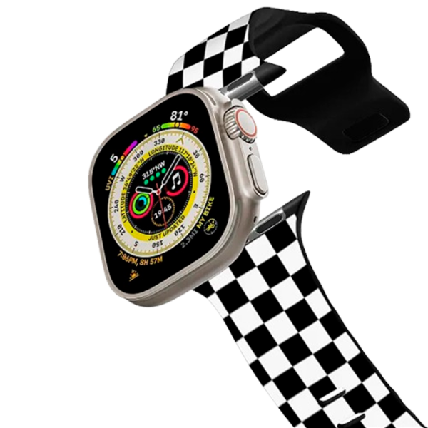 Curelușă Apple Watch Ultra 2 Impact Band Check Pellets/ 42, 44, 45, 49 mm/ Black White photo 1 Curelușă Apple Watch Ultra 2 Impact Band Check Pellets/ 42, 44, 45, 49 mm/ Black White photo 1