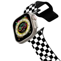 Ремень Apple Watch Ultra 2 Impact Band Check Pellets/ 42, 44, 45, 49 мм/ Черный Белый