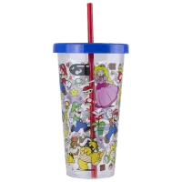 Стакан Paladone Super Mario Plastic Cup and Straw 0.7л / Пластик / Разноцветный