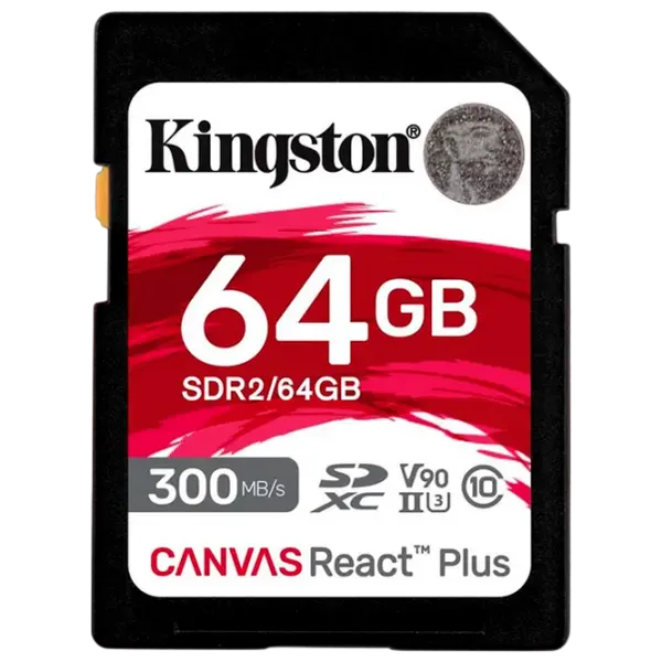 Карта памяти Kingston Canvas React Plus 64 ГБ SD/ Class10 photo 1