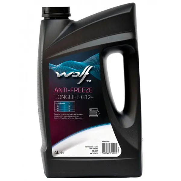 Антифриз Wolf LONGLIFE G12+ 50001 4 л Розовый photo 1 Антифриз Wolf LONGLIFE G12+ 50001 4 л Розовый photo 1