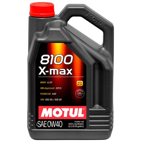 Моторное масло Motul 0W40 8100 X-MAX 0W-40 5 л синтетическое photo 1