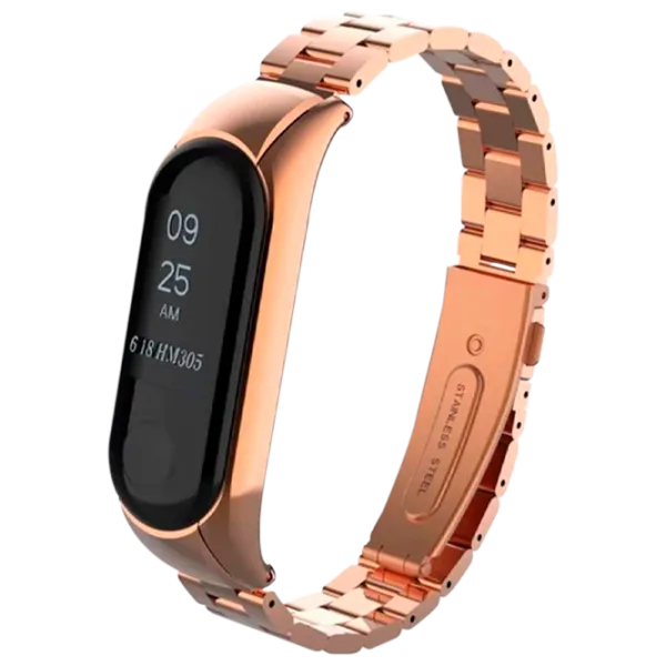 Ремень Xiaomi Mi Band 3 Stainless Cталь/ Rose Золотой photo 1
