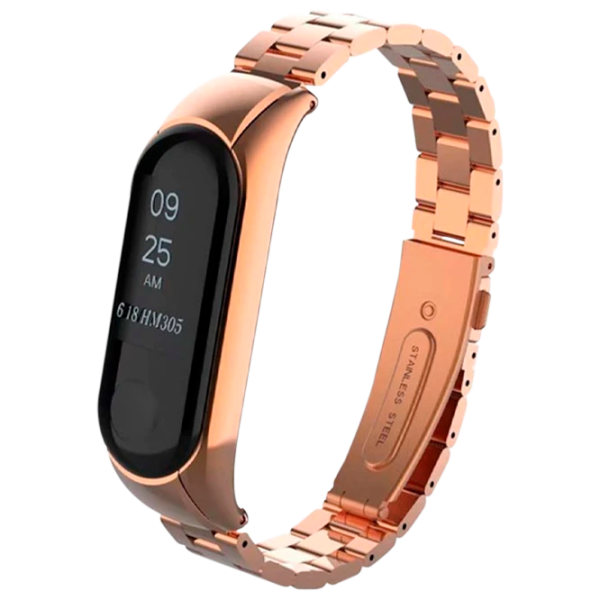 Ремень Xiaomi Mi Band 3 Stainless Cталь/ Rose Золотой photo 1