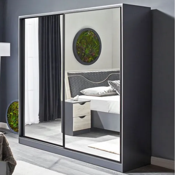 Шкаф Раздвижной Ambianta HAPPY cu usi culisante 180 x 58.3см x 210 / ЛДСП / Графитовый photo 1