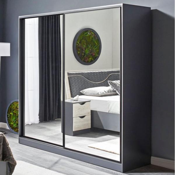 Шкаф Раздвижной Ambianta HAPPY cu usi culisante 180 x 58.3см x 210 / ЛДСП / Графитовый photo 1