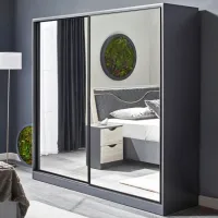 Шкаф Раздвижной Ambianta HAPPY cu usi culisante 200 x 58.3см x 210 / ЛДСП / Графитовый