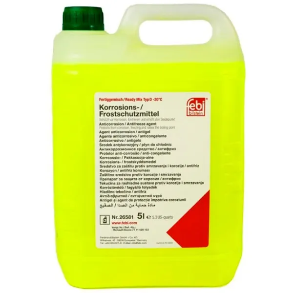 Антифриз FEBI BILSTEIN Antifreeze Yellow G11 00649562 5 л Желтый photo 1