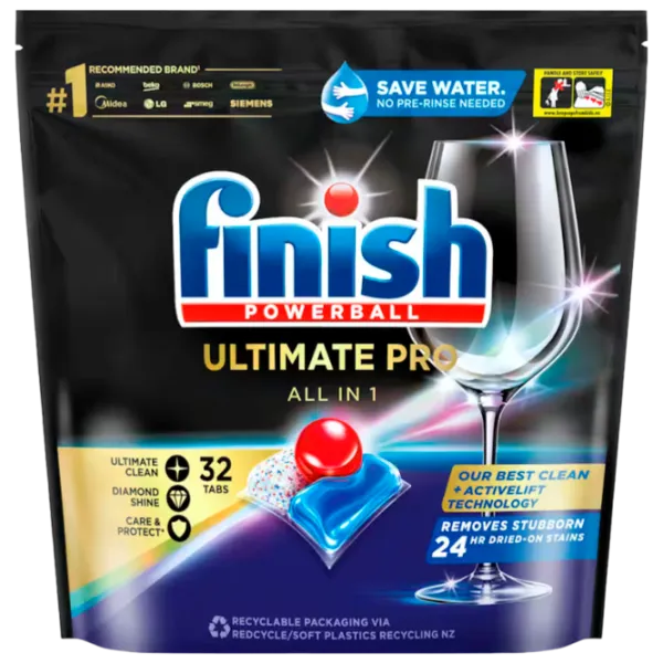 Capsule FINISH Ultimate AIl in One 32 tab capsule / pentru curățirea calcarului photo 1