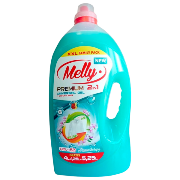 Gel de spălare Melly Premium 2 in 1 Aromatherapy 5 kg 5.25l Număr spălări: 52 photo 1 Gel de spălare Melly Premium 2 in 1 Aromatherapy 5 kg 5.25l Număr spălări: 52 photo 1