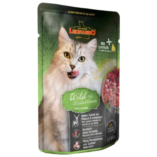 Корм для кошек влажный Leonardo Wild 756485 85 г/ Оленьна, черника photo 1 Корм для кошек влажный Leonardo Wild 756485 85 г/ Оленьна, черника photo 1