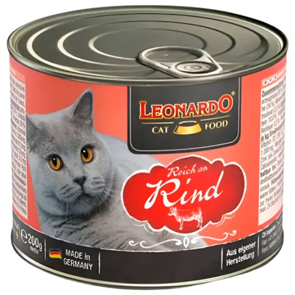 Hrană pentru pisici umedă Leonardo Beef 756156 0.2 kg/ Vită photo 1 Hrană pentru pisici umedă Leonardo Beef 756156 0.2 kg/ Vită photo 1