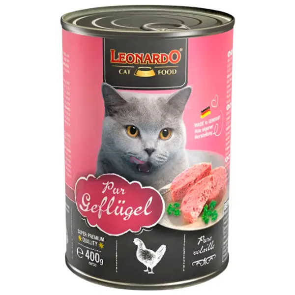 Hrană pentru pisici umedă Leonardo Chicken 756226 0.4 kg/ Găină photo 1