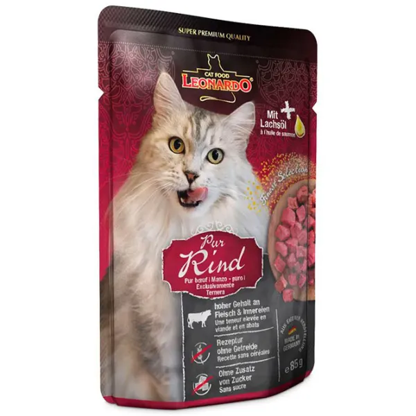 Корм для кошек влажный Leonardo Beef 756325 85 г/ Говядина photo 1 Корм для кошек влажный Leonardo Beef 756325 85 г/ Говядина photo 1