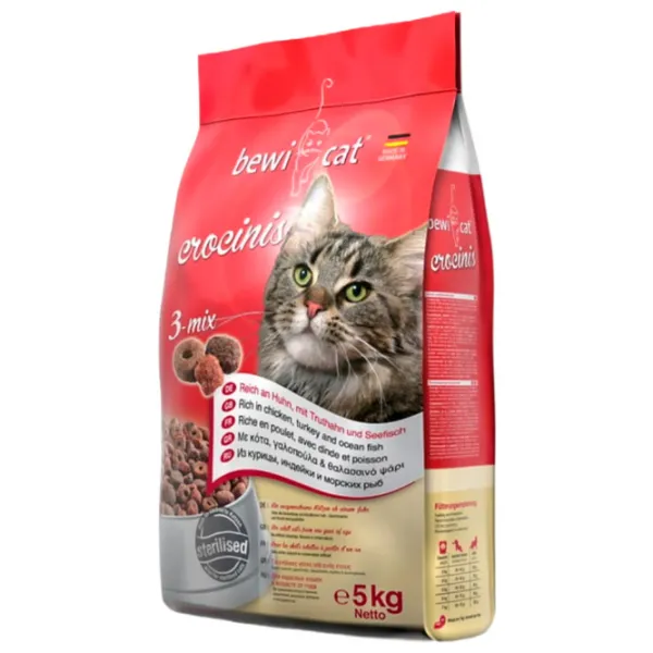 Корм для кошек сухой Bewi Cat Crocinis 3-mix 752715 5 кг/ Курица photo 1 Корм для кошек сухой Bewi Cat Crocinis 3-mix 752715 5 кг/ Курица photo 1