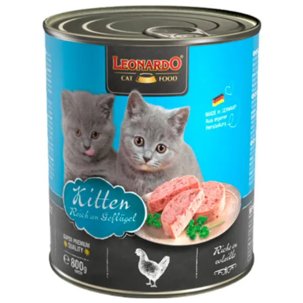 Корм для кошек влажный Leonardo Kitten 756846 0.8 кг/ Курица photo 1 Корм для кошек влажный Leonardo Kitten 756846 0.8 кг/ Курица photo 1