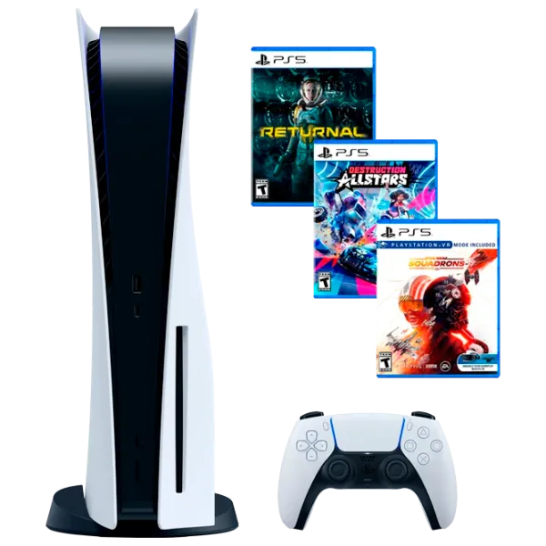 Sony PlayStation 5 + Returnal + Destruction Allstars + StarWars: Squadrons 825 ГБ / Белый photo 1