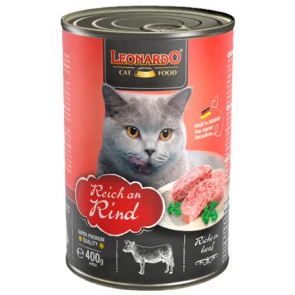 Hrană pentru pisici umedă Leonardo Beef 756256 0.4 kg/ Vită photo 1 Hrană pentru pisici umedă Leonardo Beef 756256 0.4 kg/ Vită photo 1