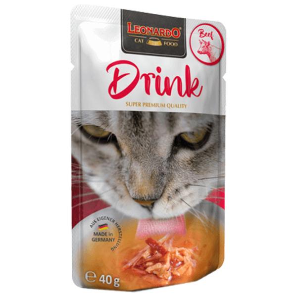 Корм для кошек влажный Leonardo Drink Beef 756605 40 г/ Говядина photo 1 Корм для кошек влажный Leonardo Drink Beef 756605 40 г/ Говядина photo 1