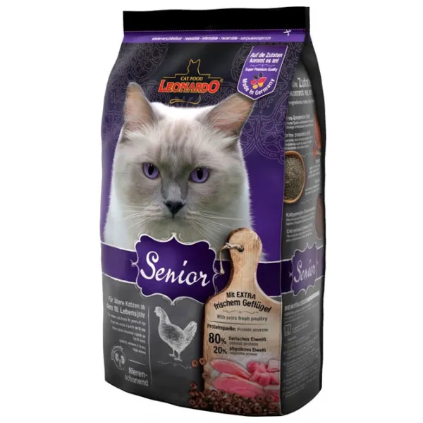 Hrană pentru pisici uscată Leonardo Senior 758535 7.5 kg/ Găină photo 1 Hrană pentru pisici uscată Leonardo Senior 758535 7.5 kg/ Găină photo 1