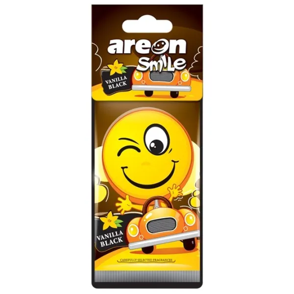 Ароматизатор для авто Areon Smile Dry Vanilla Black/ на зеркале photo 1 Ароматизатор для авто Areon Smile Dry Vanilla Black/ на зеркале photo 1
