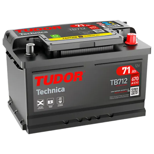 Авто аккумулятор Tudor TB712 LB3 670A/ 71 Ah photo 1