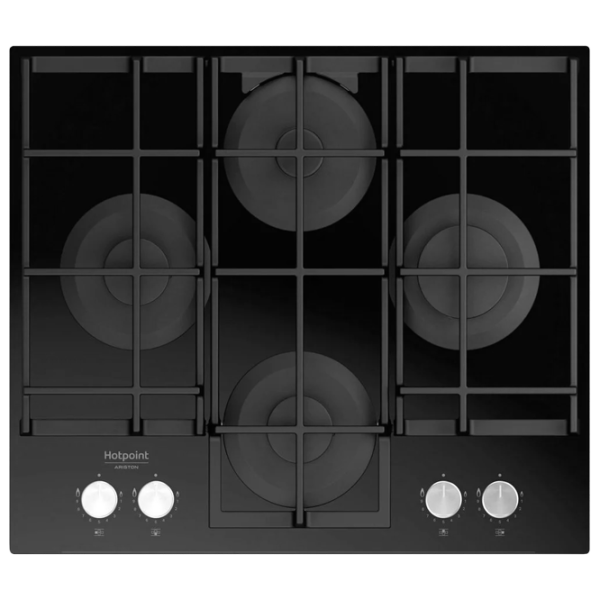 Plită încorporabilă pe gaz Hotpoint-Ariston HAGS 61F/ BK Sticlă călită/ Black photo 1