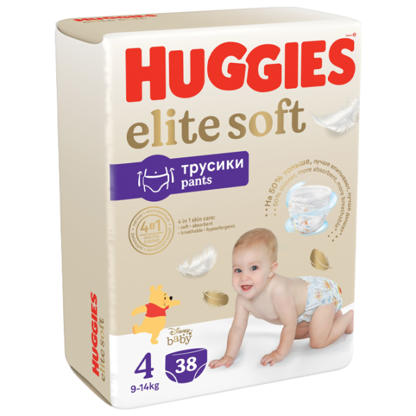 Scutece pentru copii Huggies Elite Soft Pants Mega 4 4 9 - 14 kg/ 38 buc. photo 1