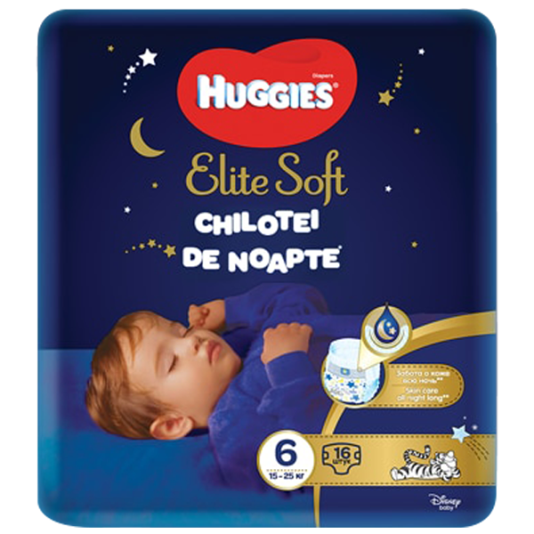 Scutece pentru copii Huggies Elite Soft Overnights Pants Small 6 6 15 - 25 kg/ 16 buc. photo 1