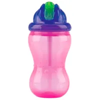 Sticluță cu pai Nuby NV0404001 360 ml 12 luni/ Polipropilenă/ Multicolor