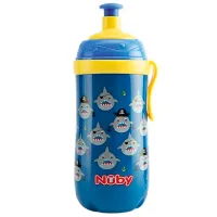 Sticluță cu pai Nuby NV0406012 240 ml 18 luni/ Polipropilenă/ Multicolor