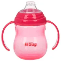 Sticluță cu pai Nuby NV0406013 270 ml 6 luni/ Silicon/ Multicolor