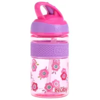 Sticluță cu pai Nuby NV0414024 360 ml 36 luni/ Tritan/ Multicolor