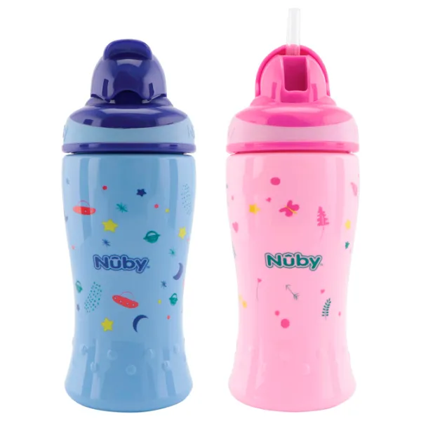 Sticluță cu pai Nuby NV04009 360 ml 12 luni/ Polipropilenă/ Multicolor photo 1 Sticluță cu pai Nuby NV04009 360 ml 12 luni/ Polipropilenă/ Multicolor photo 1