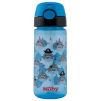 Sticluță cu pai Nuby NV04018 540 ml 36 luni/ Silicon/ Multicolor