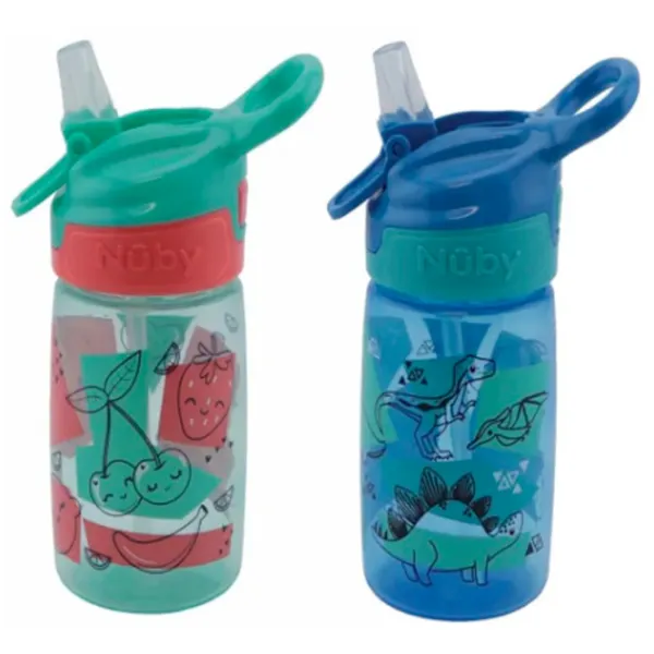 Sticluță cu pai Nuby NV04029 360 ml 24 luni/ Polipropilenă/ Multicolor photo 1 Sticluță cu pai Nuby NV04029 360 ml 24 luni/ Polipropilenă/ Multicolor photo 1