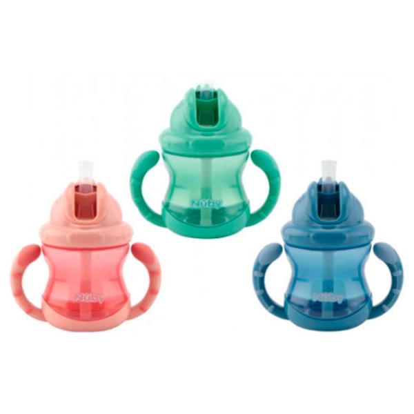 Sticluță cu pai Nuby NV04014 270 ml 12 luni/ Polipropilenă/ Multicolor photo 1 Sticluță cu pai Nuby NV04014 270 ml 12 luni/ Polipropilenă/ Multicolor photo 1